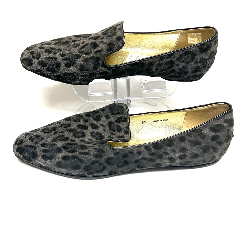 Jimmy Choo Black Leopard Print Loafers,GUC, no tears/ stains, sole good.